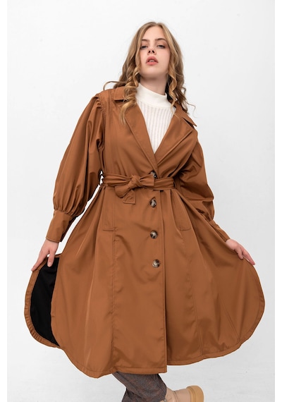 Pastelastore Kadın Balon Kol Yırtmaçlı Düğmeli Kuşaklı Oversize Uzun Mevsimlik Trençkot 2113 Taba Pastelastore Kadın Balon Kol Yırtmaçlı Düğmeli Kuşaklı Oversize Uzun Mevsimlik Trençkot 2113 Taba
