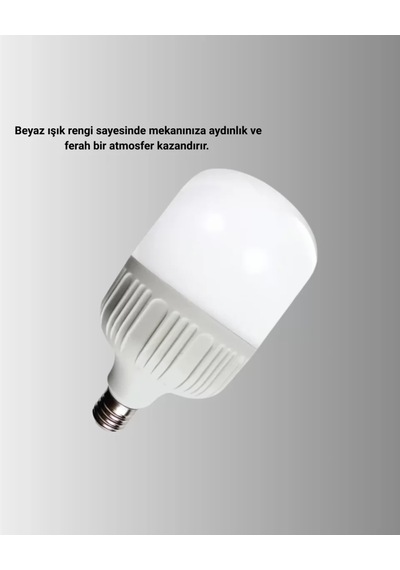 Şarjlı Led Torch Ampul 30 Watt Beyaz Işık Enerji Tasarruflu Çok Renkli