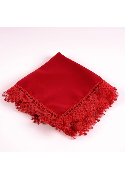 İğne Oyalı Şal Namaz Örtüsü, 144x68 Cm. Kırmızı Kırmızı