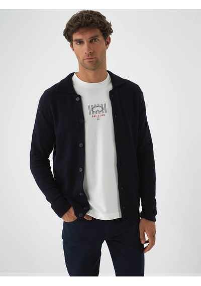 Xint Lacivert Yumuşak Dokulu Regular Fit Hırka 801861