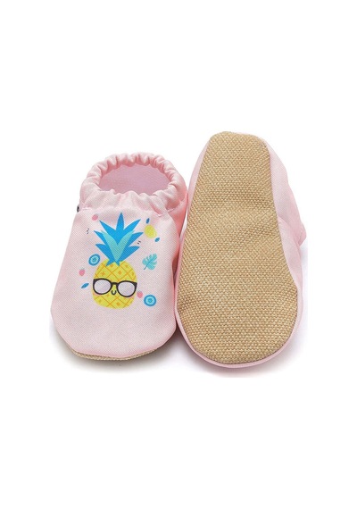 Pineapple Kaydırmaz Taban Bebek Yazlık Patik Pembe , Ev Botu Terliği Kreş Ayakkabısı Panduf F-824 Pembe