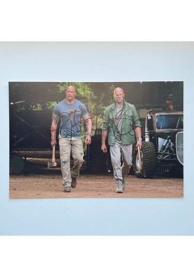 Dwayne Johnson & Jason Statham 20x30 Cm El İmzalı Fotoğraf Ömür