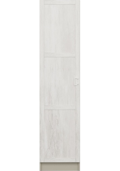 Minar Kale 1 Kapaklı Dolap 210cm - Kumtaşı/eskitme Beyaz - Raflı Çok Renkli