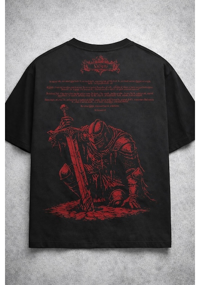 Yolo Street Oversize Siyah Tişört Kırmızı Şövalye Baskılı %100 Pamuk Unisex Streetwear Siyah11 Yolo Street Oversize Siyah Tişört Kırmızı Şövalye Baskılı %100 Pamuk Unisex Streetwear Siyah11