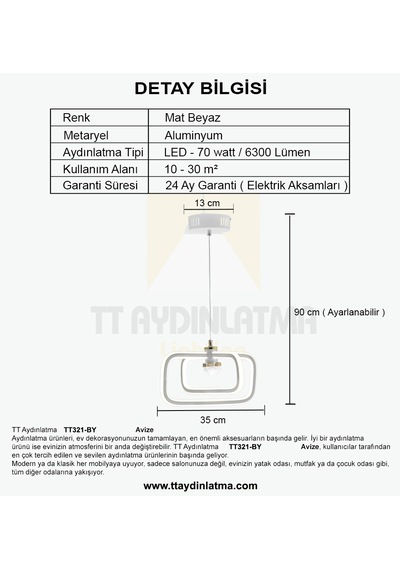 Tt321-by Tt Aydınlatma Nazar Modeli Mat Beyaz 3 Renk Modüllü Ledl Beyaz