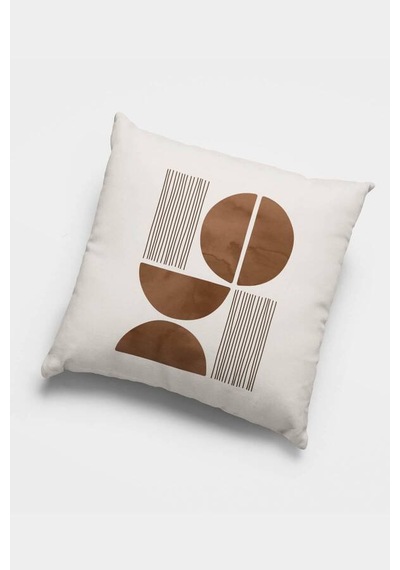 Kahve Geometrik Çift Taraflı 4'lü Set Kırlent Kılıfı 4kr047n11 Kahverengi