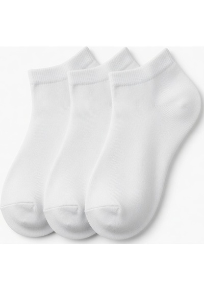 Bolero Beyaz Renk Kadın Dikişsiz Bambu Patik Çorap 3'lü Paket - Nefes Alan Yumuşak Dokulu Set