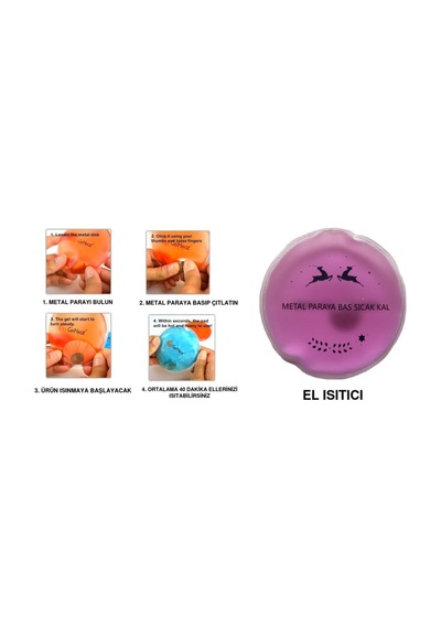 Pembe Ceylan Cep Sobası,el Isıtıcı,sıcak Su Torbası Pvc 9cm