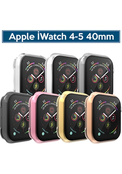 Ally IWatch Uyumlu 4-5 40Mm 360 Koruma Ultra Slim Silikon Kılıf (340740540)