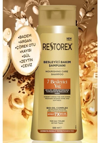 Restorex 7 Besleyici Yağ Besleyici Bakım Şampuanı 5 x 500 ML