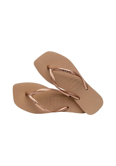 Havaianas Square Logo Metallic Rose Goldrose Gold Pembe Altın Kadın Terlik PEMBE Pembe