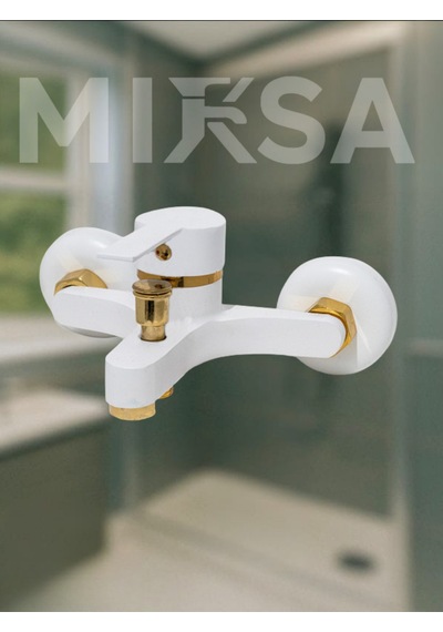 Beyaz-gold Mix Banyo Duş Bataryası Musluğu , Yerli Üretim