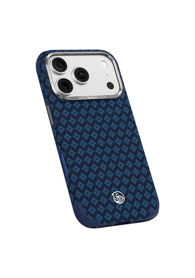 Apple Uyumlu iPhone 18 Pro Kılıf M-safeli Yükseltilmiş Çerçeveli Benks Armorgrid Armoredge X9 Kevlar Karbon Laciv Lacivert