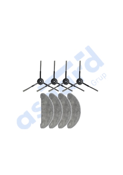 Roidmi Eve - Eve Plus Uyumlu 4 Yan Fırça 4 Mop Pkt-iasgf0000664