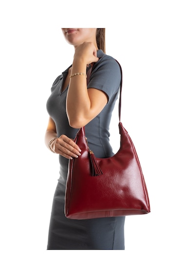 Newish Polo Kadın Omuz Ve Kol Çantası Büyük Hobo Model Günlük Şık Çanta - New380 Bordo