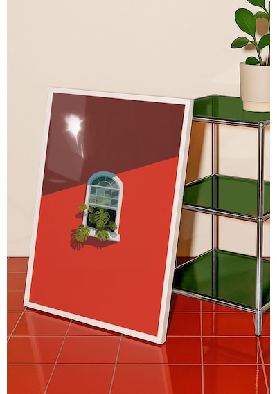Modern Tasarım Dekoratif Poster Tablo Beyaz Çerçeveli