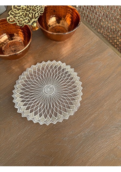 6 Adet Sunumluk Peçete,kokteyl Peçete,kahve Yanı Sunum Peçetesi,sunumluk,bardak Altlığı 16 Cm Altın Sarı-krem