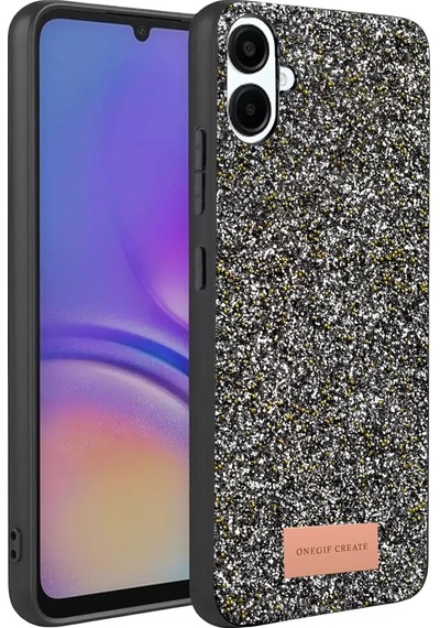 Onegif Samsung Galaxy A07 4g Bright Simli Kapak - Gold Altın