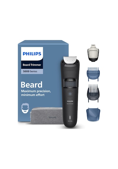 Philips Sakal Kesme Makinesi 5000 Serisi - Kendiliğinden Bilenen Metal Bıçaklar, 40 Uzunluk Ayarı, Beardsense Teknolojisi, Saç Toplayıcı, %100 Su Geçirmez, Seyahat Çantası, Model Bt5765/15 Diğer
