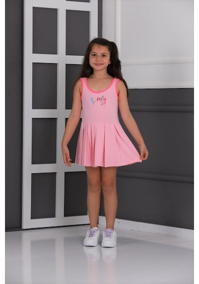 Neslice Kız Çocuk Eteği Piliseli Elbise