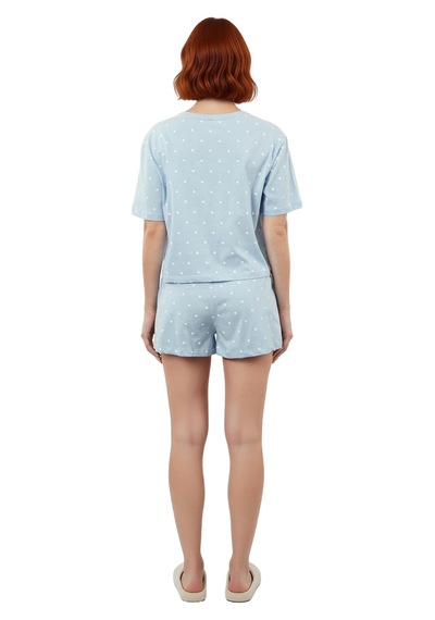 Ersefa Kadın Açık Kalpli Pijama Seti Fonksiyonel Dayanıklı Kaliteli Konf mavi