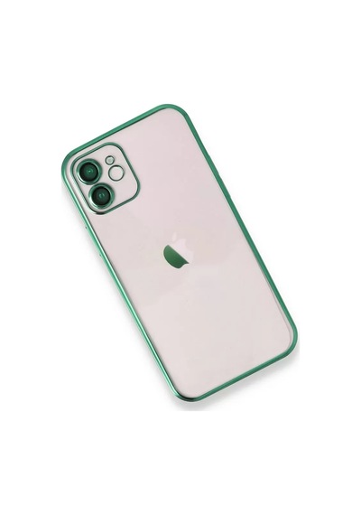 Apple iPhone Uyumlu 12 Kılıf Lensli Silikon - Yeşil Çok Renkli