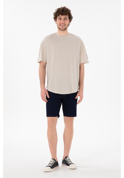 U.S. Polo Assn. Erkek Long Fit Bisiklet Yaka Taş Basic Tişört 50305988-VR049