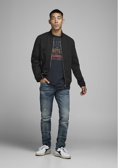 Jack & Jones Fermuarlı Bomber Ceket 12165203 Black Siyah