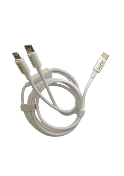 Auris 30w Usb C To Type C + Lightning Şarj Kablosu 2in1 Superfast