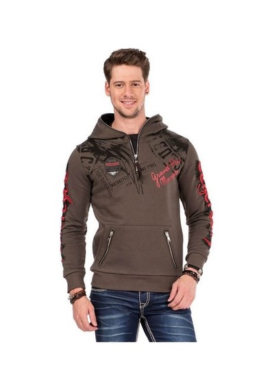 Cipo & Baxx Cl334 Haç Kanat Baskılı Erkek Hoodie 001
