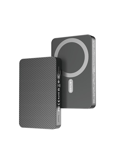Lenyes P32-1 M-safe Şarj Özellikli Aramid Fiber Powerbank 15w 10000mah Siyah Siyah