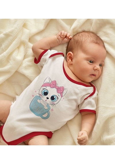 Bk Gift Bk Kids Kişiye Özel İsimli Kırmızı Bebek Body Zıbın-5 6 - 9 Ay