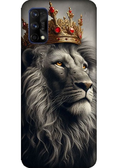 Realme 7 Pro Uyumlu Taçlı Aslan 3 Desenli Silikon Kılıf