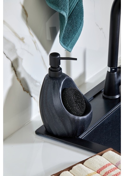 Cooker 180 Ml Seramik Süngerlikli Sıvı Sabunluk Ckr3559 Siyah