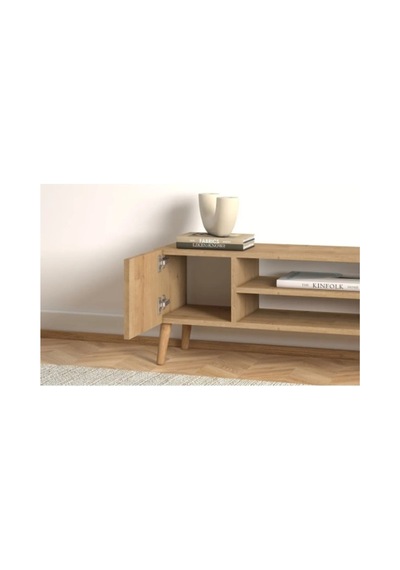 Etna Tamamı Mdf Tv Ünitesi Safir Meşe 120 Cm Kahverengi