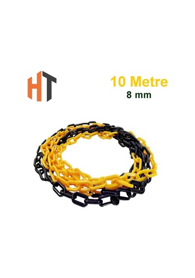 Plastik Zincir Sarı-siyah Kalın 8mm 10 Metre