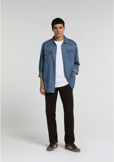 Colin's Colins Regular Fit Klasik Yaka Düz Erkek Mid İndigo Denim Uzun Kol Gömlek Cl1082655 Q1.v1 Dn45139