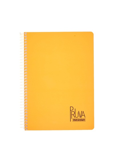 A4 Pet Spiralli Karton Kapaklı Defter 144 Yaprak - Çizgili - Turuncu 103 Ivory