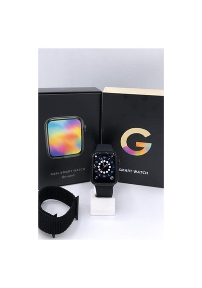G68l Smart Watch 6s Akıllı Saat Yan Tuşlar Aktif Uygulama Çift Kordon Siyah