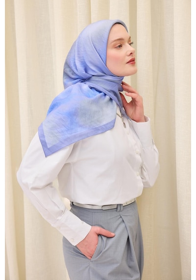 Silk Home Velora Eşarp Sis Desen Bebe Mavi 90x90 Çok Renkli