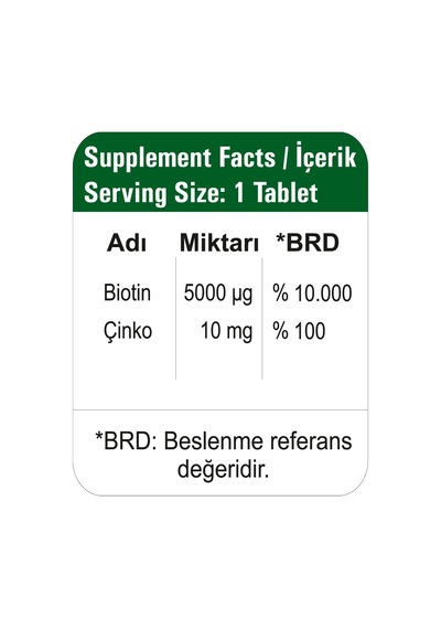 Happymore Biotin Ve Çinko İçeren 30 Tablet Takviye Edici Gıda