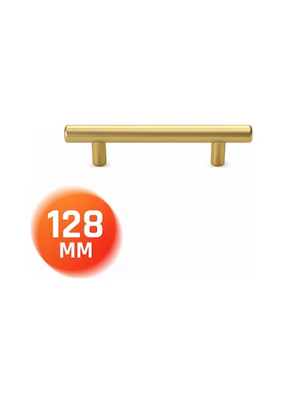 Metal Mobilya Kulbu Mutfak Çekmece Dolap Dolabı Kulpu Kulpları Mataltın 128 Mm Mat Altın