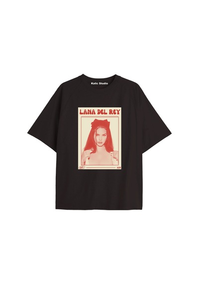 Kalic Studio Lana Del Rey Oversize T-shirt Kod5 Siyah-5