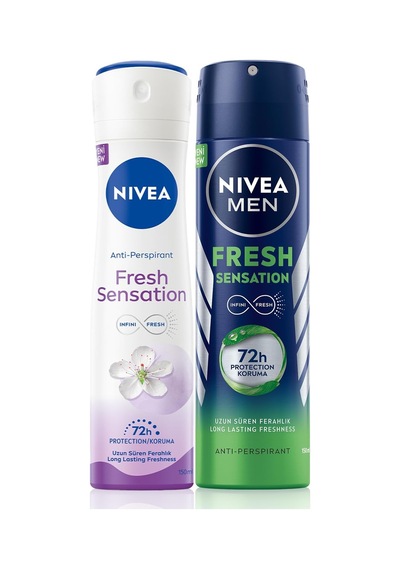 Fresh Sensation Kadın Ve Erkek Sprey Deodorant 150 Ml,72 Saat Anti-perspirant Koruma,uzun Süren Ferahlık X2