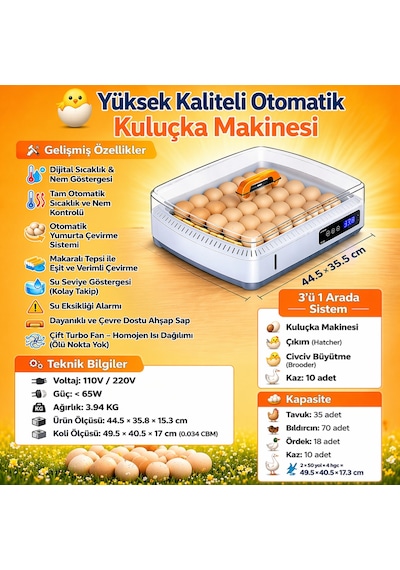 35 Yumurta Kuluçka Makinesi-en Yeni Arena Tasarımı İlhamı