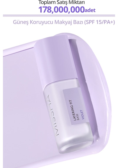 Renk Eşitsizliklerini Nötrleyen Pürüzsüzleştiren Nemlendirici Makyaj Bazı Layering Fit Base Violet