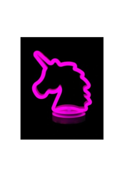 Herşeytrend Neon Işıklı Unicorn Masa Gece Lambası Çok Renkli