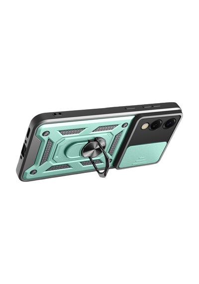 Samsung Galaxy  Uyumlu,  S25 Edge Pars Lens Yüzüklü Silikon - Yeşil
