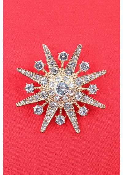Gold Kar Tanesi Broş. Taşlı Tasarım Broş. Yaka İğnesi Broş. Kadın Broş. Erkek Broş. Broş. Unisex Gold