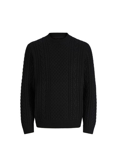 Jack & Jones Jprblucallum Cable Knıt Crew Neck Siyah